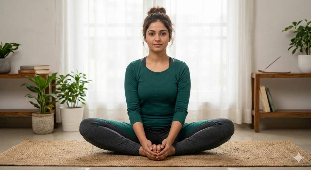 Performing the Butterfly Pose (Baddha Konasana)