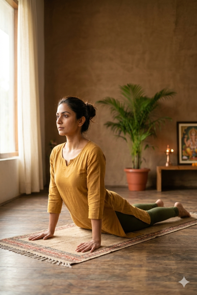 "भुजंगासन (Cobra Pose) योग मुद्रा - कमर के निचले हिस्से में दर्द (Lower Back Pain) से राहत पाने का सही तरीका"
